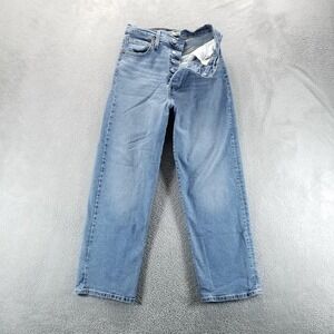Levis Jeans Womens 28 Blue Ribcage Straight Ankle High Rise Button Fly Stretch